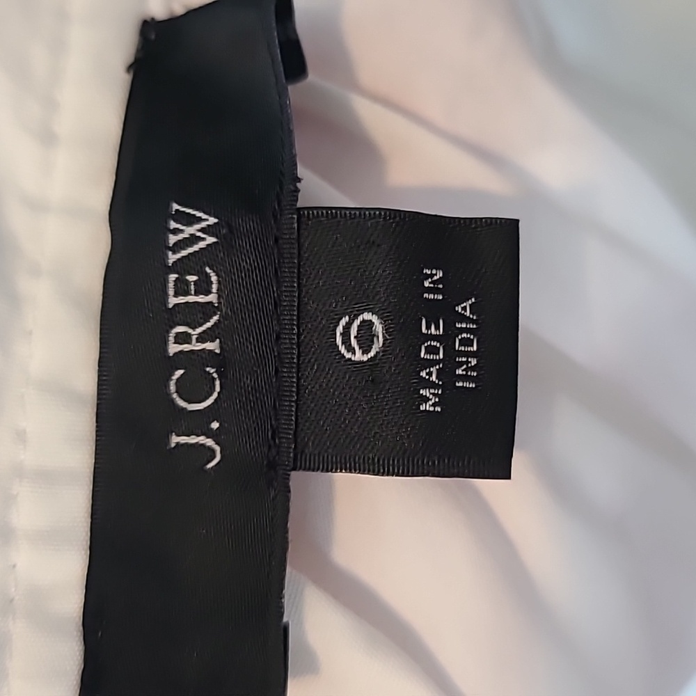 J.Crew Cotton poplin apron white dress convertible straps Size 6 Summer Preppy - Picture 8 of 10